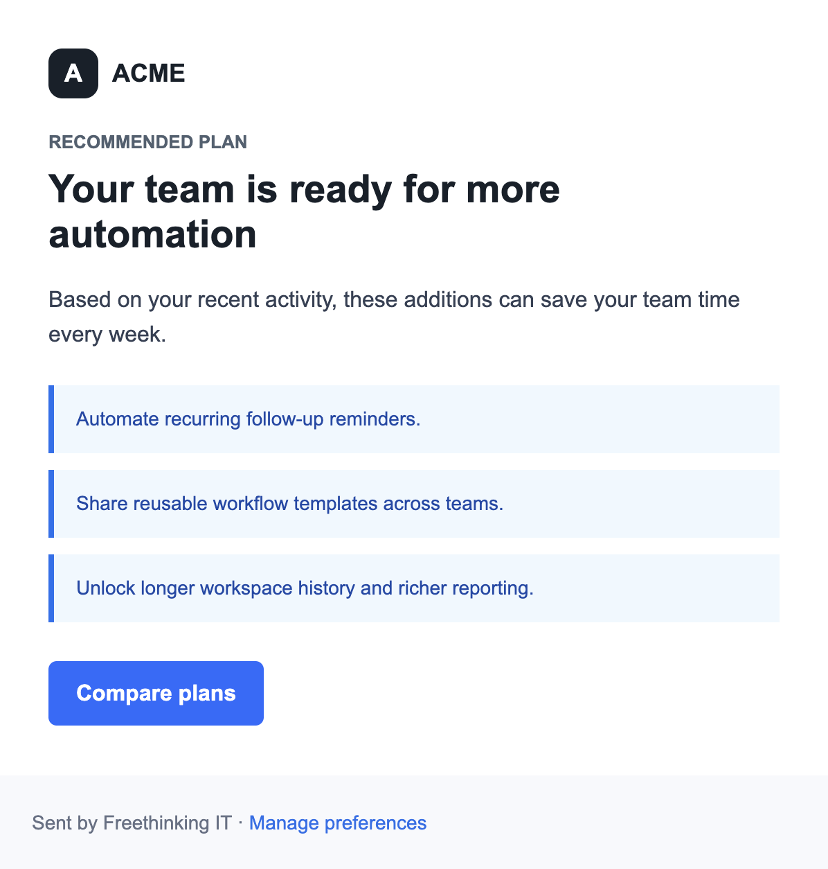 Responsive product launch email
