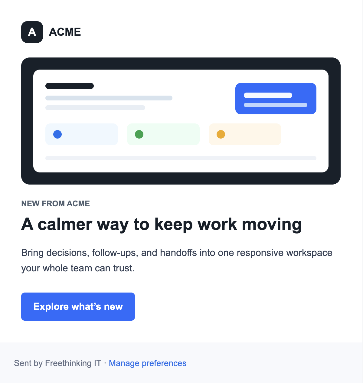 Responsive upgrade offer email