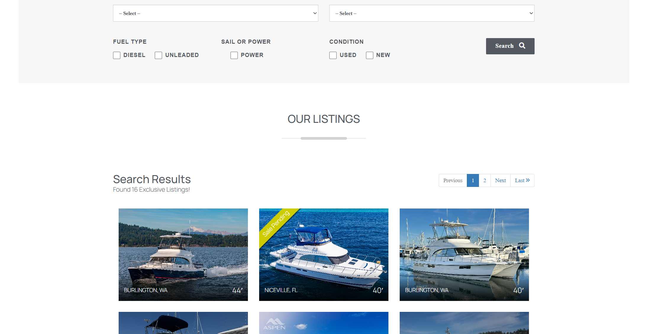 Listing grid