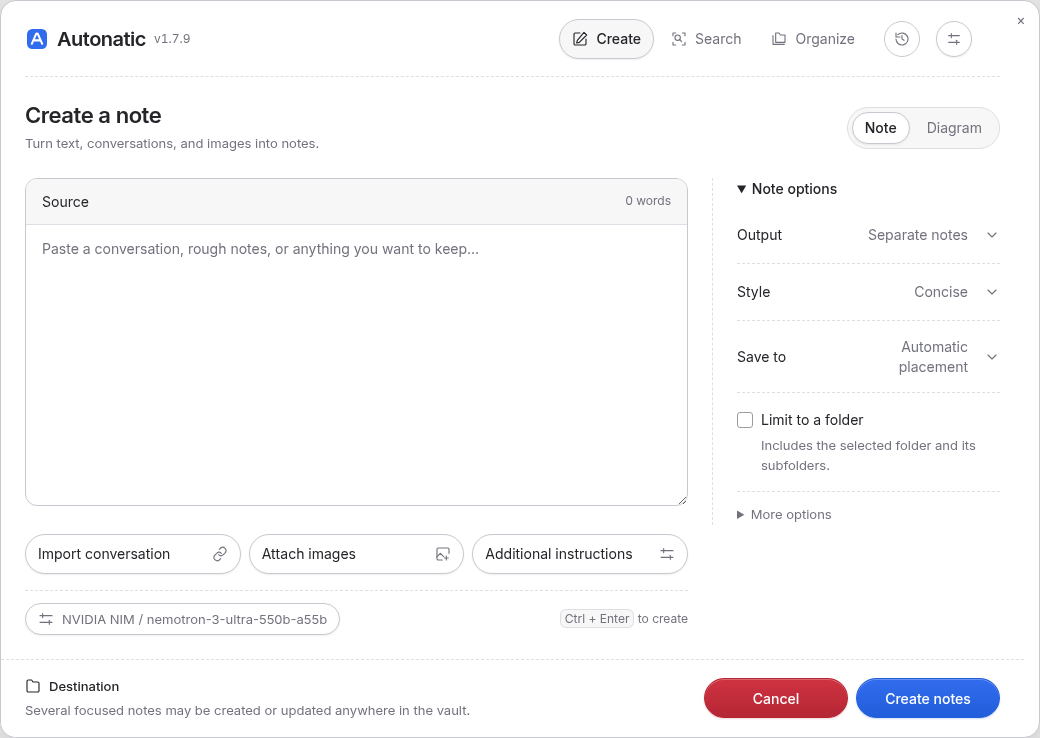 Autonatic Create workspace in light mode
