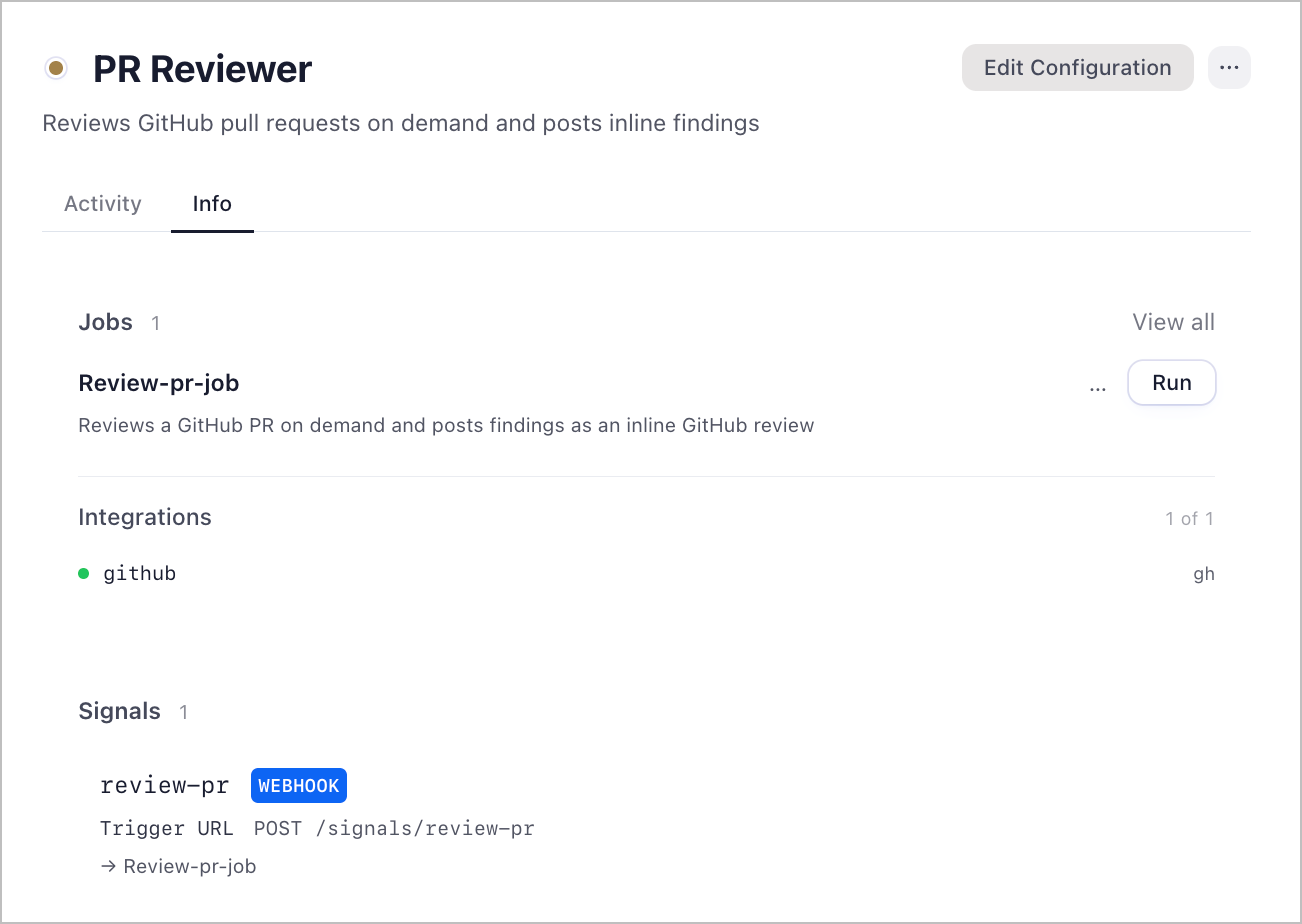 github-pr-reviewer workspace overview in Friday