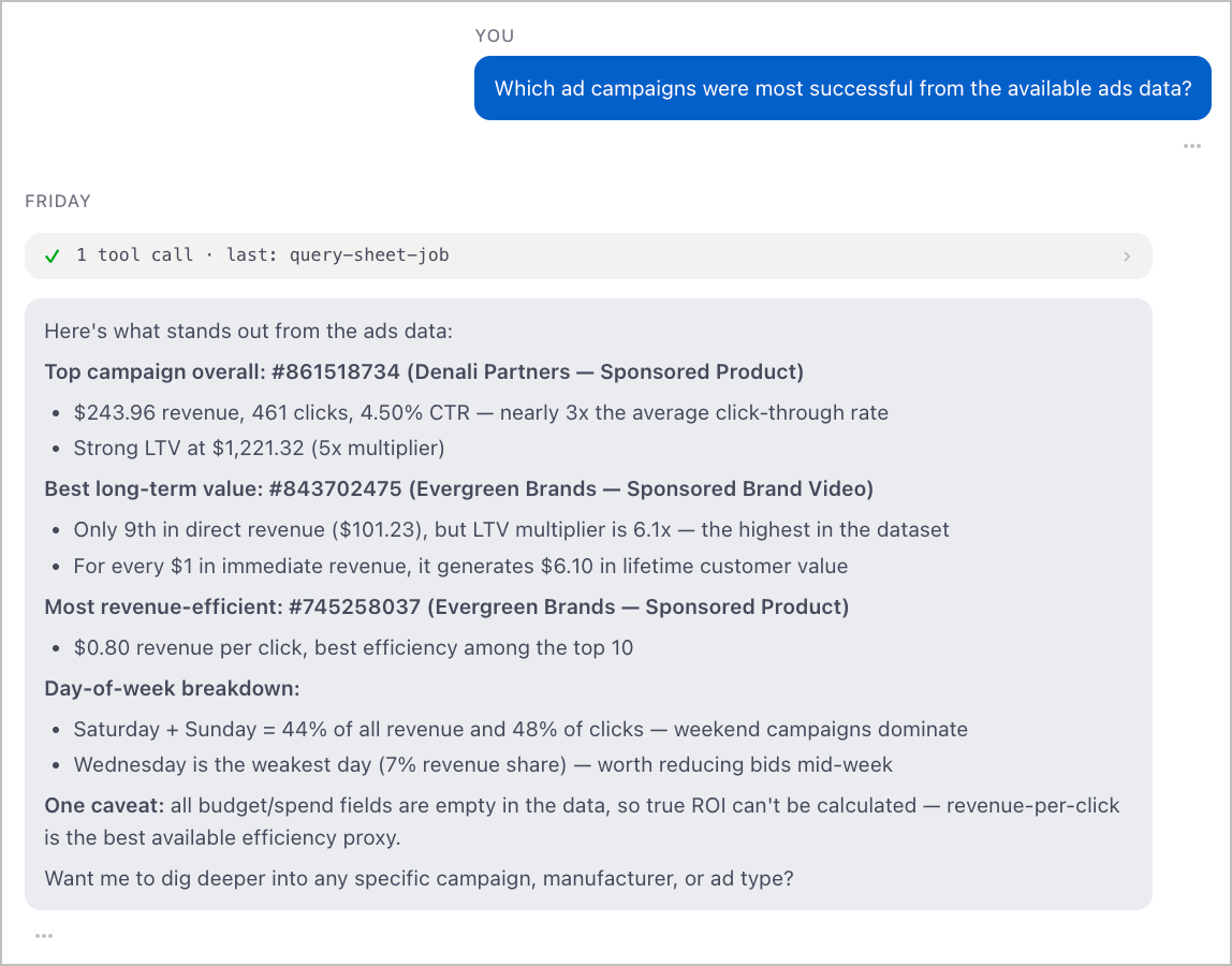 google-sheets-query output