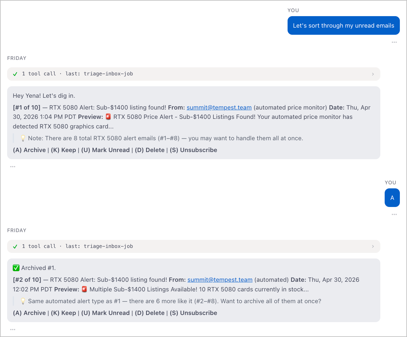 inbox-zero output