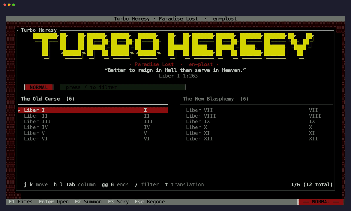 Turbo Heresy demo: searching for "love" and jumping to 1 John 4:18