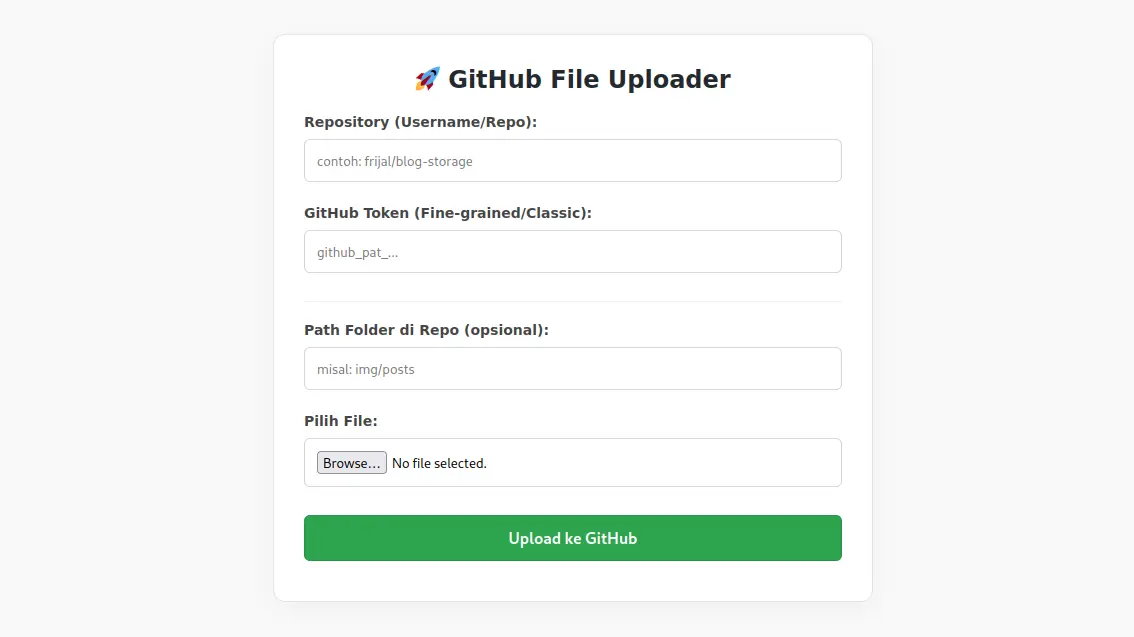 GitHub Uploader Gambar & Video (Maks 4 File)