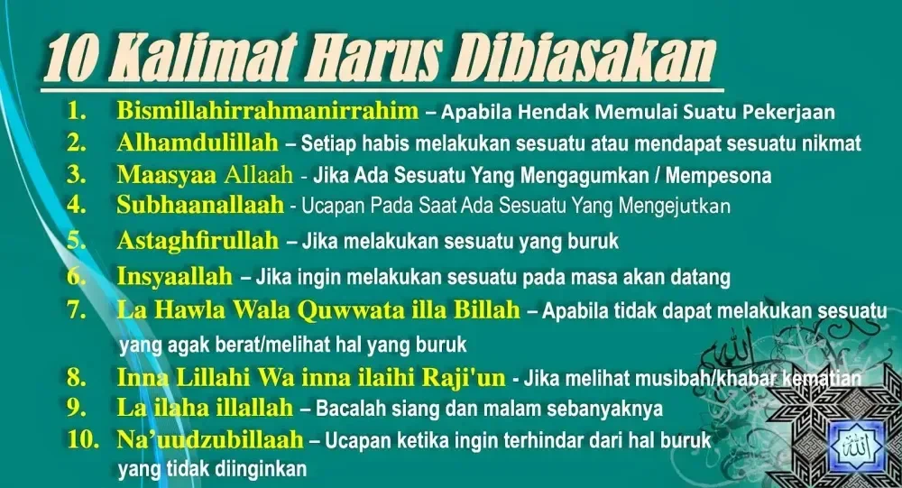 10 Kalimat Mulia yang Wajib Dibiasakan Setiap Hari ๐