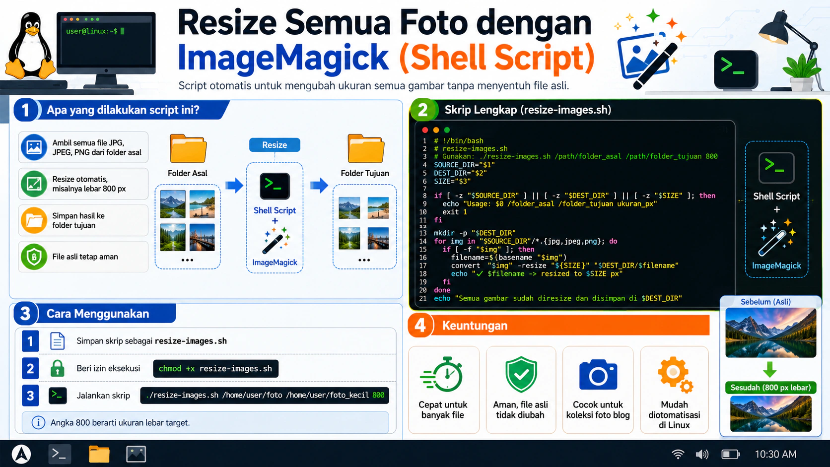 Resize Semua Foto dengan ImageMagick (Shell Script)