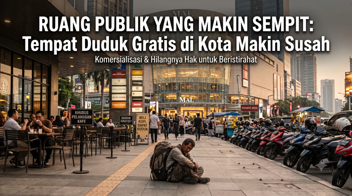 Ruang Publik yang Makin Sempit: Tempat Duduk Gratis di Kota Makin Susah