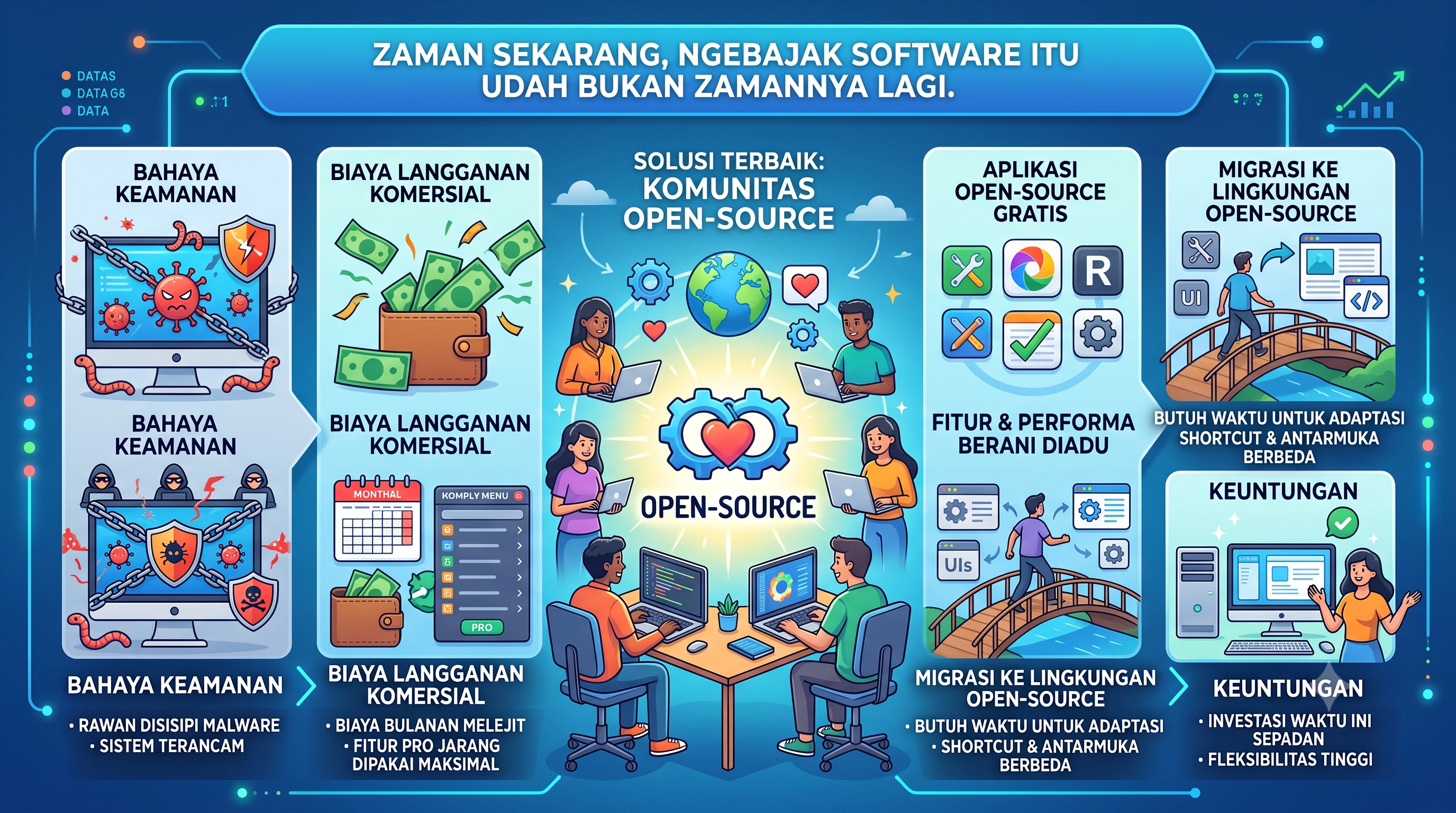 Daftar Lengkap Alternatif Software Open Source Gratis (Versi Tabel)