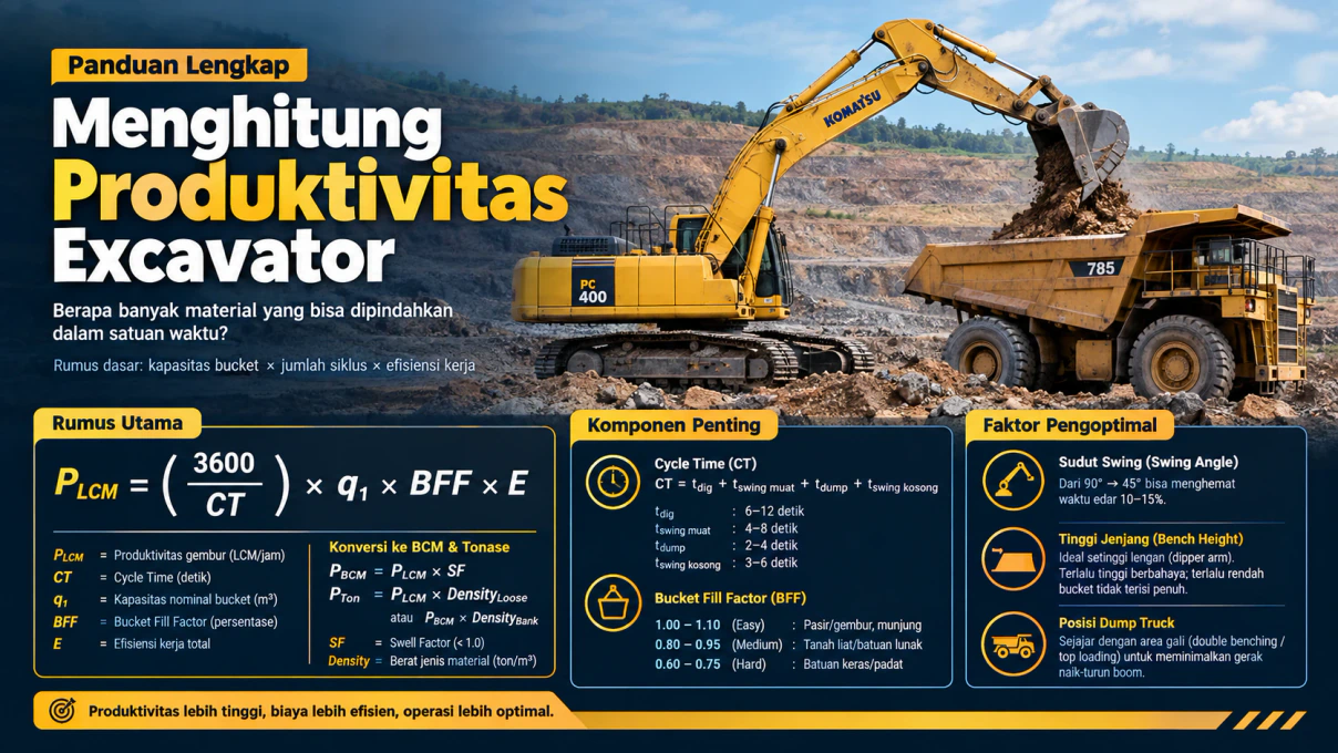 Rumus Produktivitas Excavator: Cara Hitung BCM dan Tonase