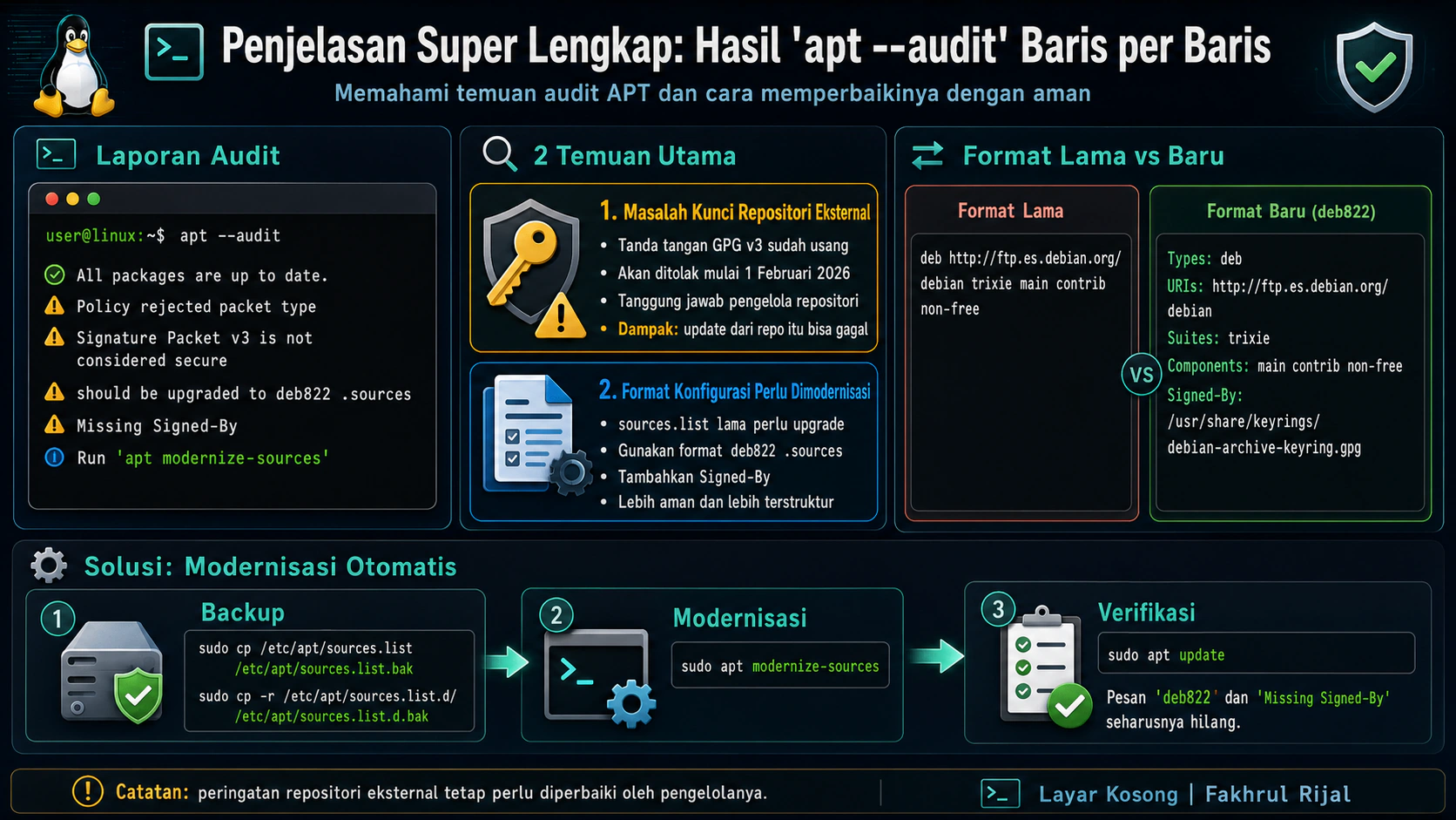 Penjelasan Super Lengkap: Hasil 'apt --audit' Baris per Baris