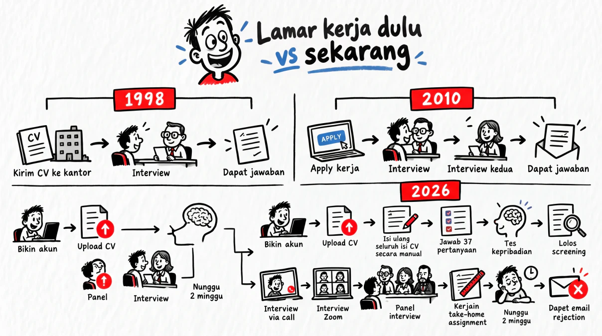 Rekrutmen Kerja: Dulu 3 Langkah, Kini 12 Tahapan