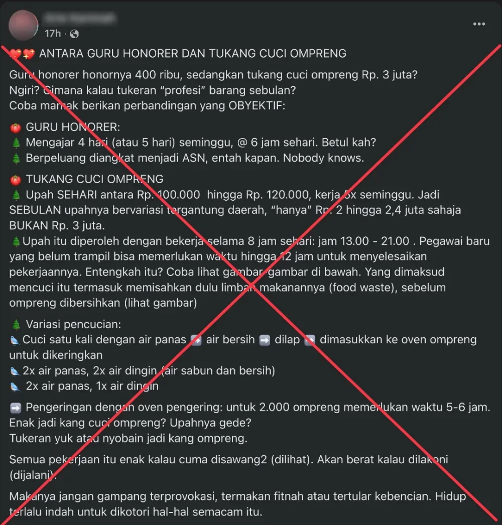 Guru Honorer Rp400rb vs Tukang Cuci Ompreng Rp2,4jt: Logika Mana yang Waras?