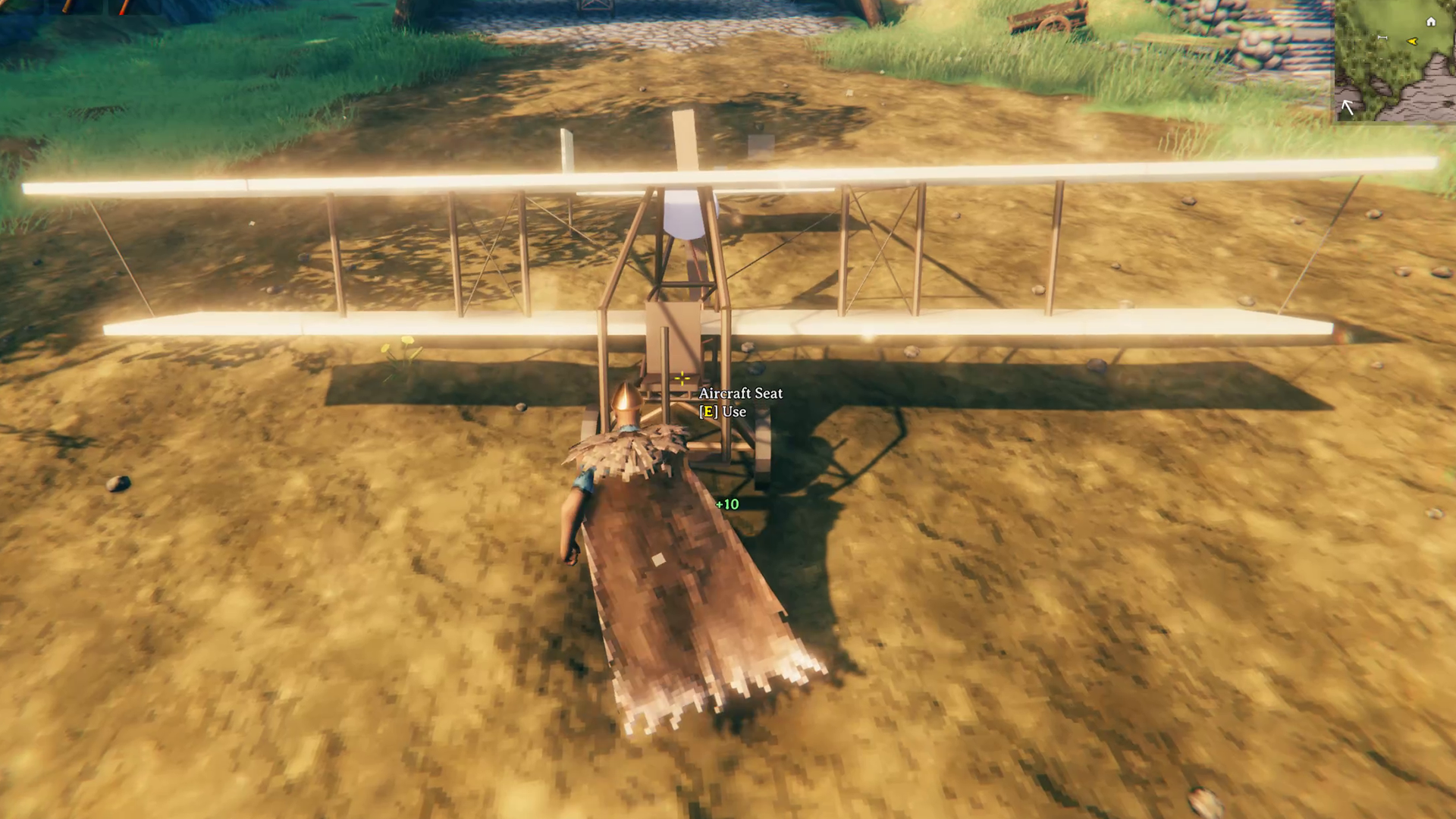 Walk up to the cockpit and take the pilot seat.