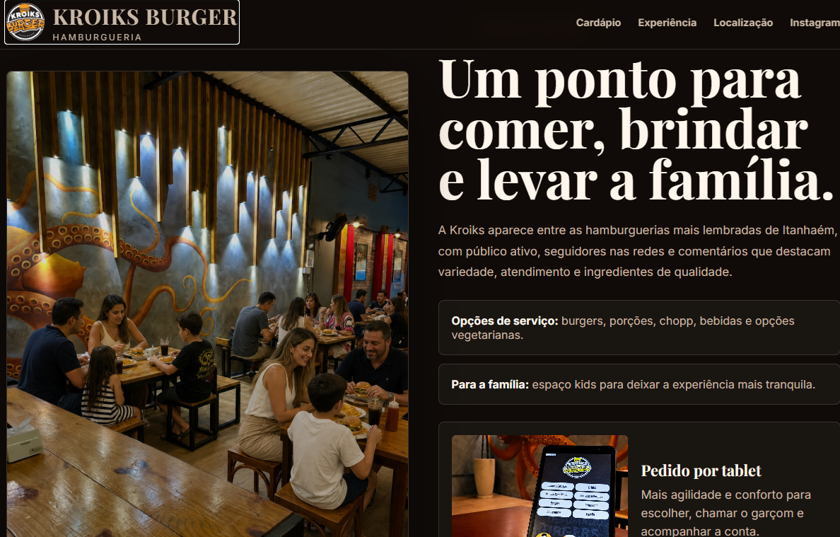 Site responsivo da CQV visualizado no celular