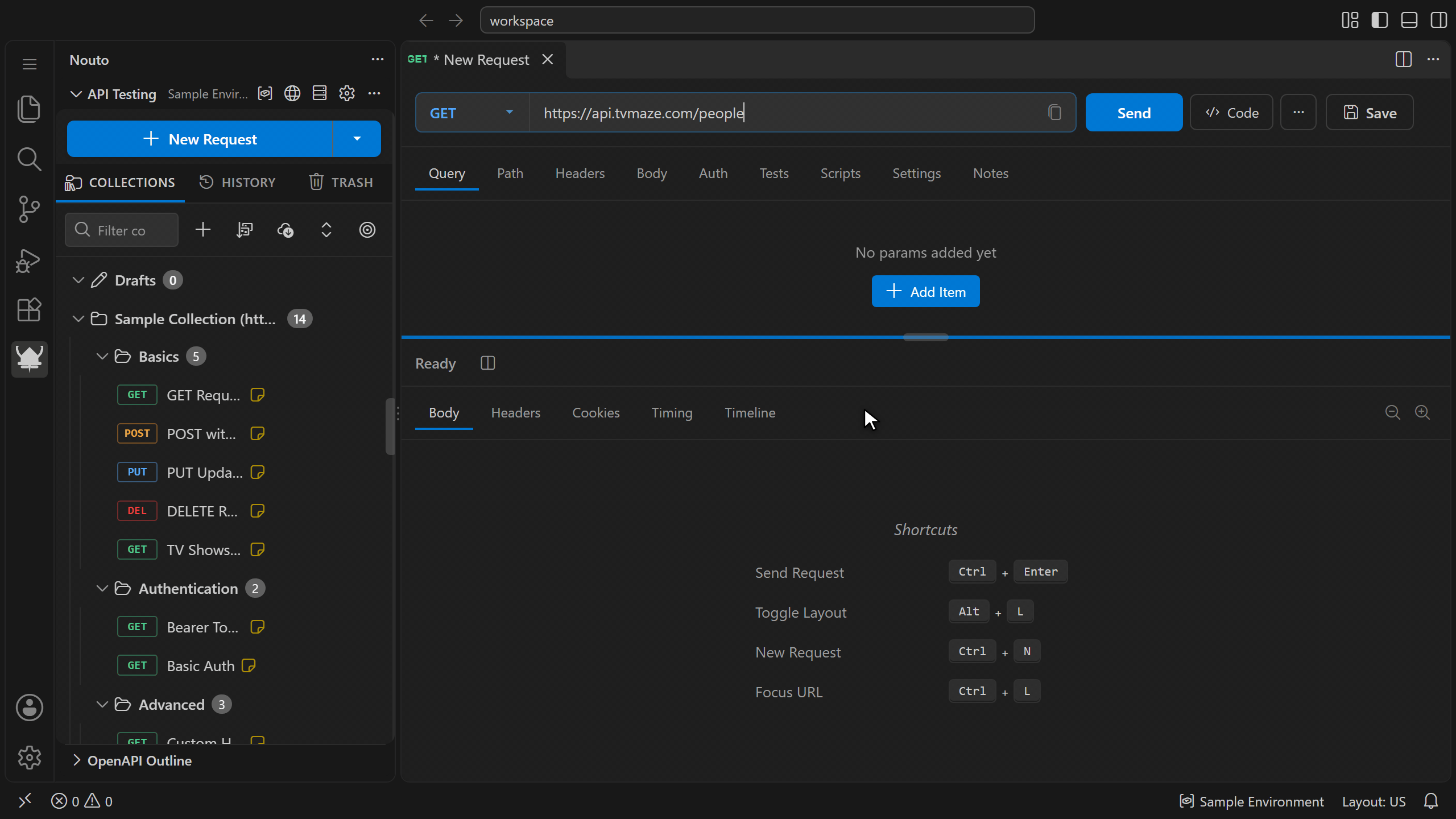 The Timing tab breaking a response down into DNS lookup, TCP and TLS handshakes, waiting, and download