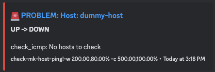 Example: Host down