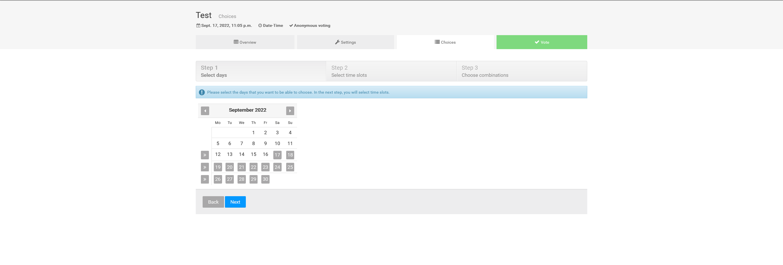 Poll Creation Step 2