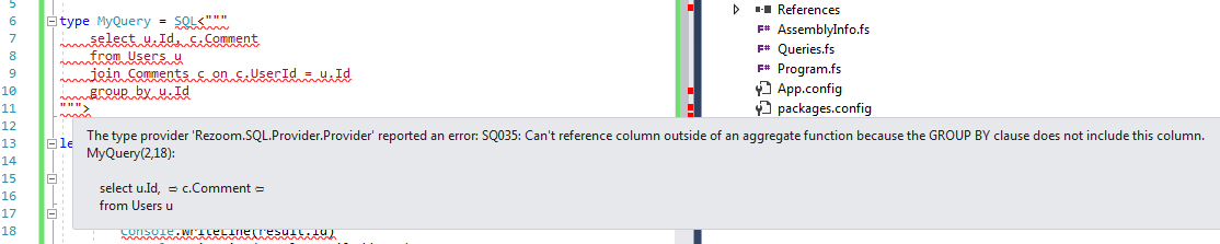 example error on selecting column not found in group by clause