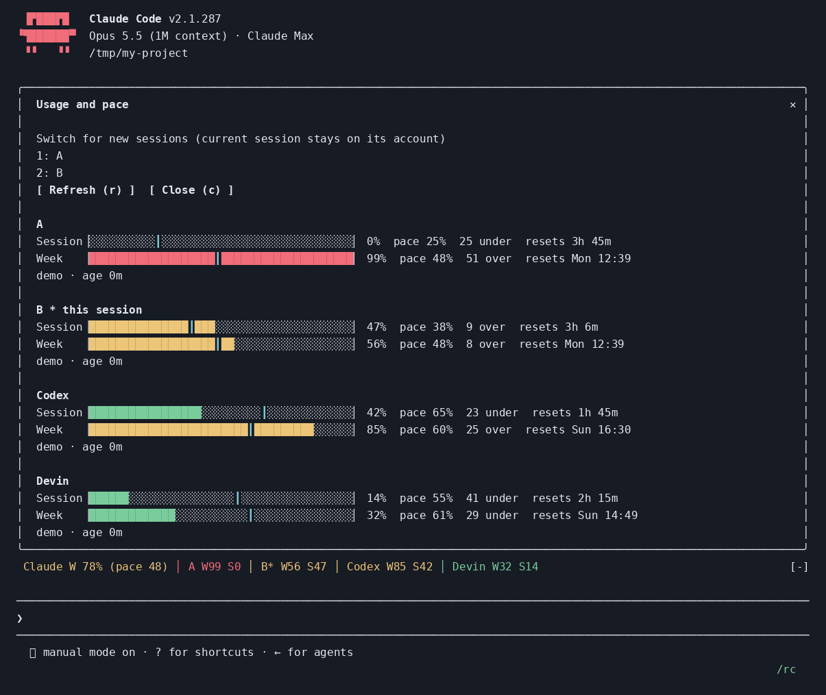 Account pane demo capture