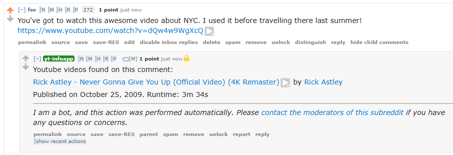 Example info comment