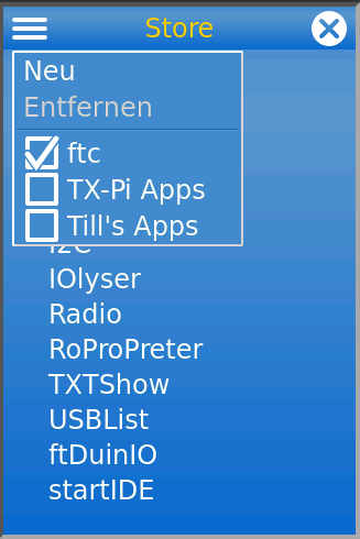 TX-Pi Apps store