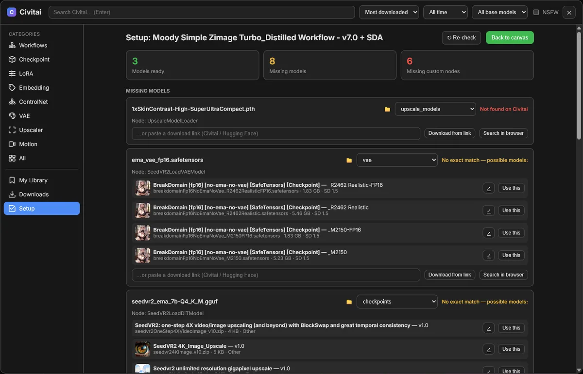 One-click workflow setup