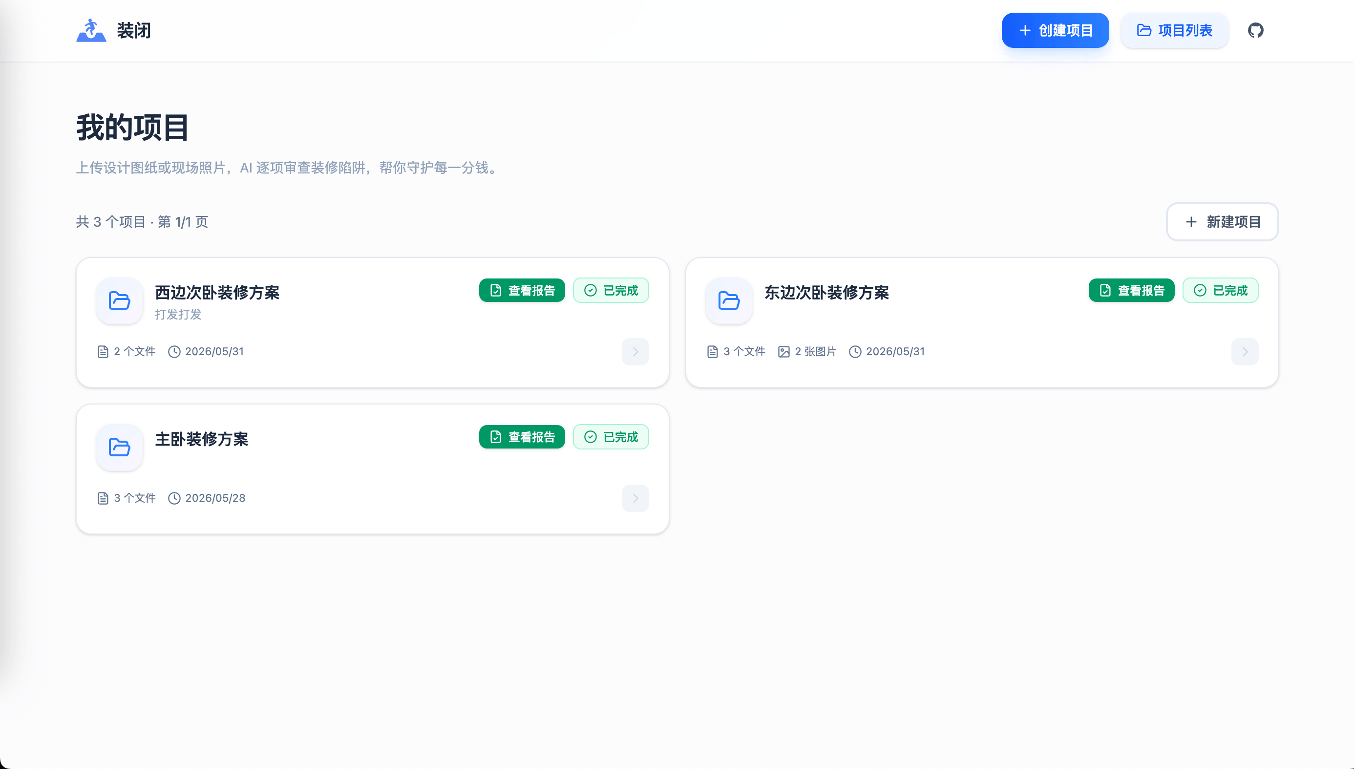 项目列表