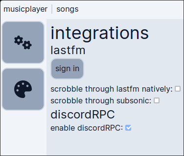 3rd screenshot, showing integrations