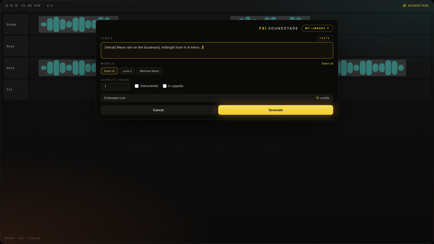 Generate dialog open over a session