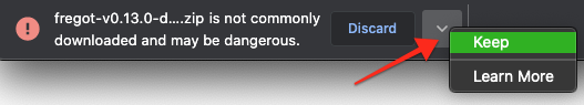 Chrome warning message