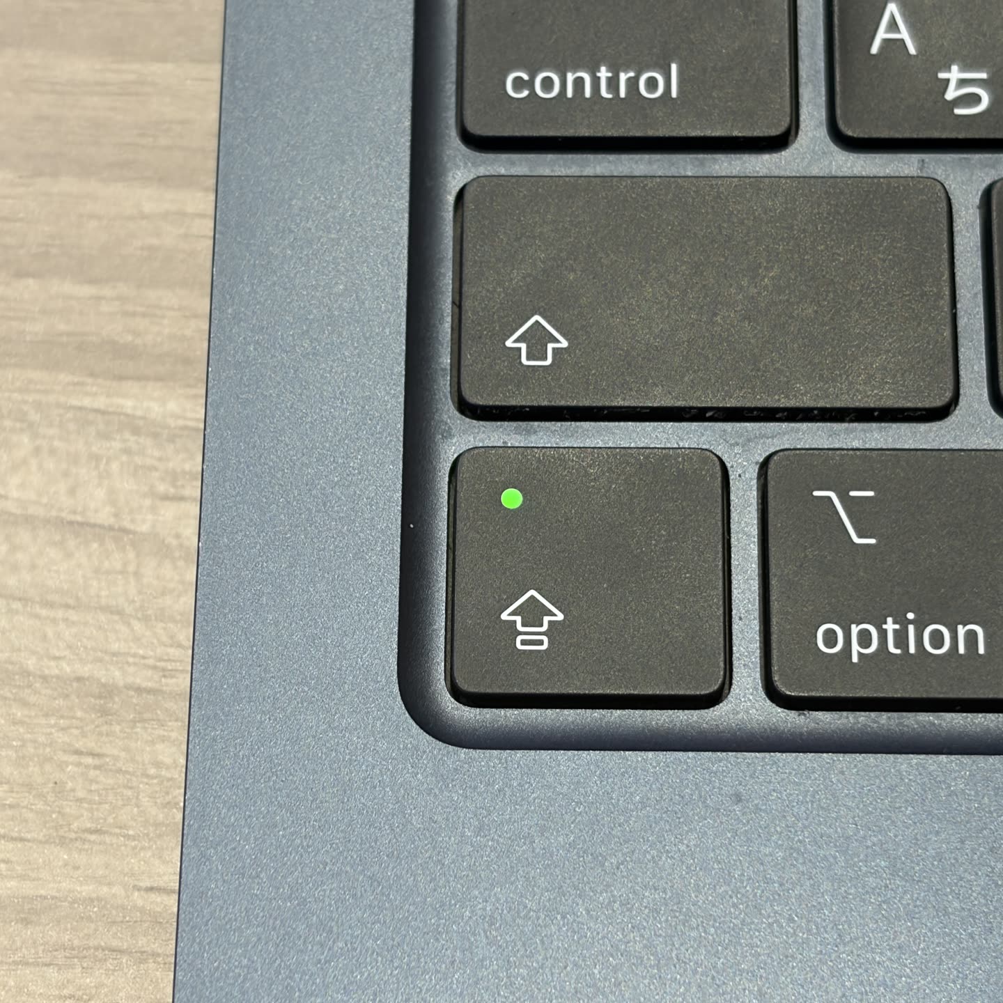 Caps Lock light on