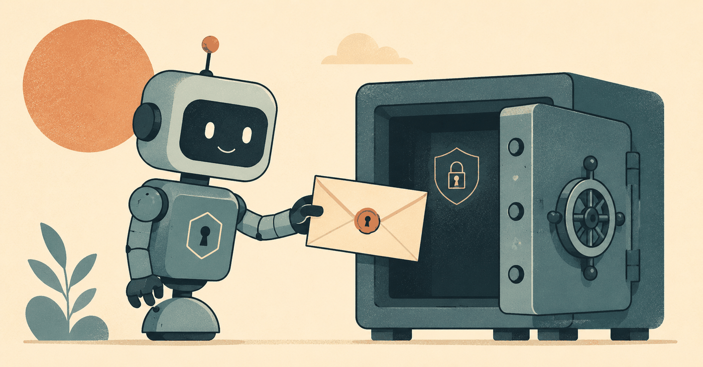 key-amnesia — the vault hands the agent a sealed envelope it cannot open