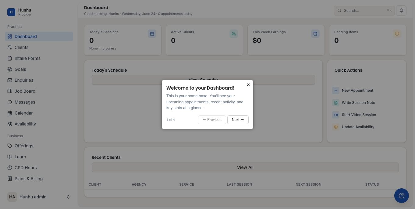Provider Portal Dashboard