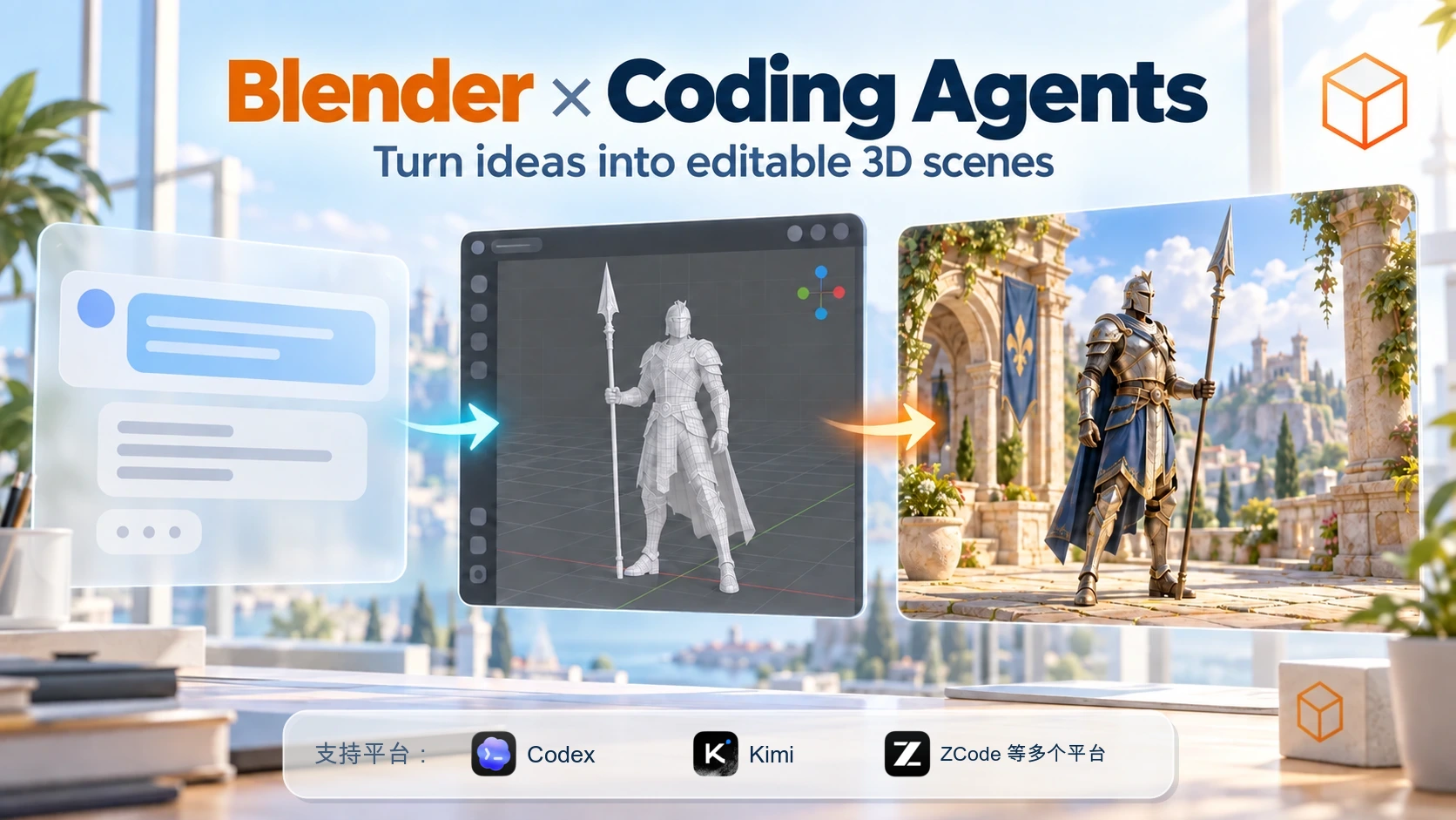 Blender Design — describe the scene, keep the source files
