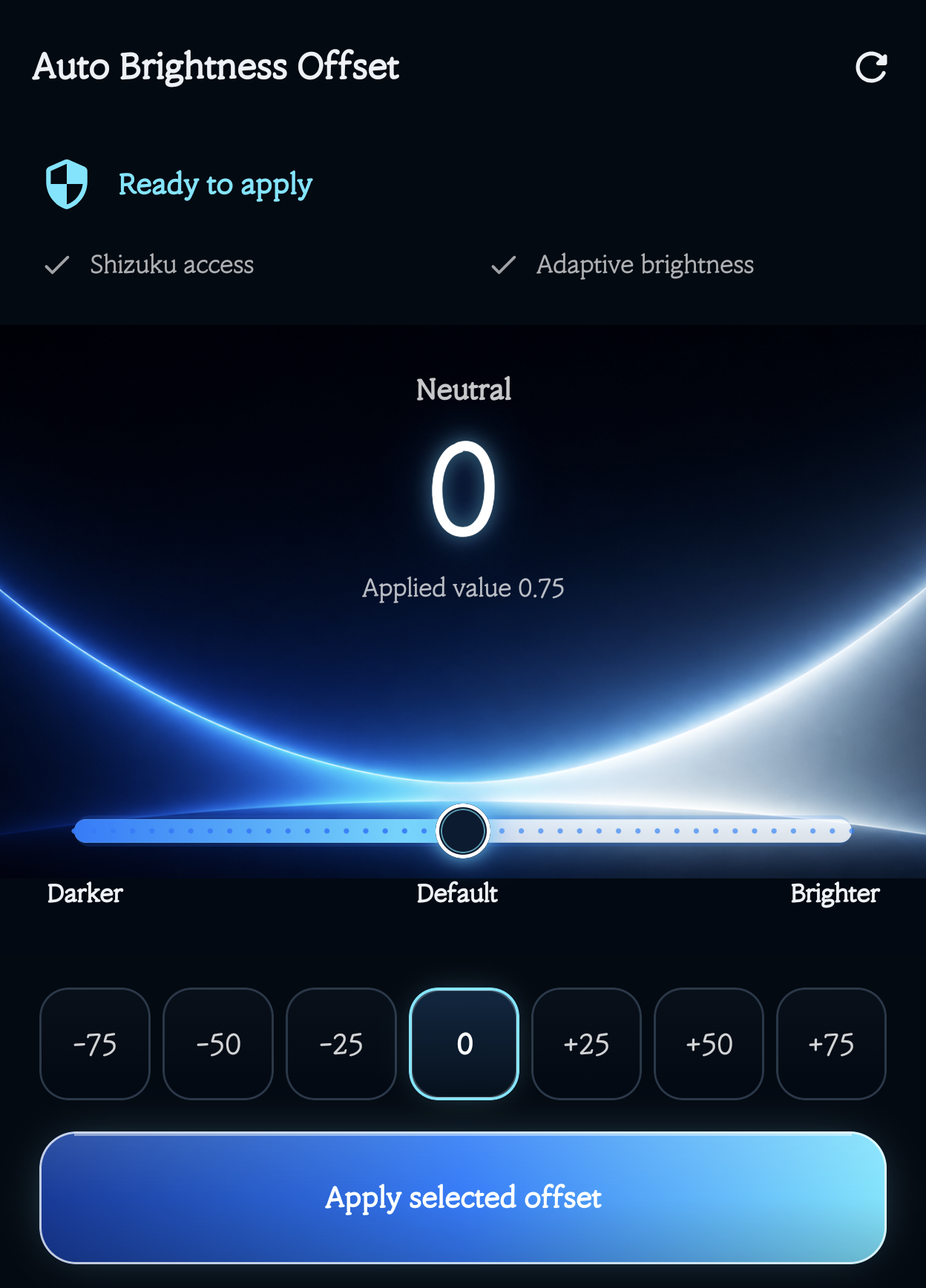 v1.4.1 English: zero selected, +75 still applied, enabled Apply button