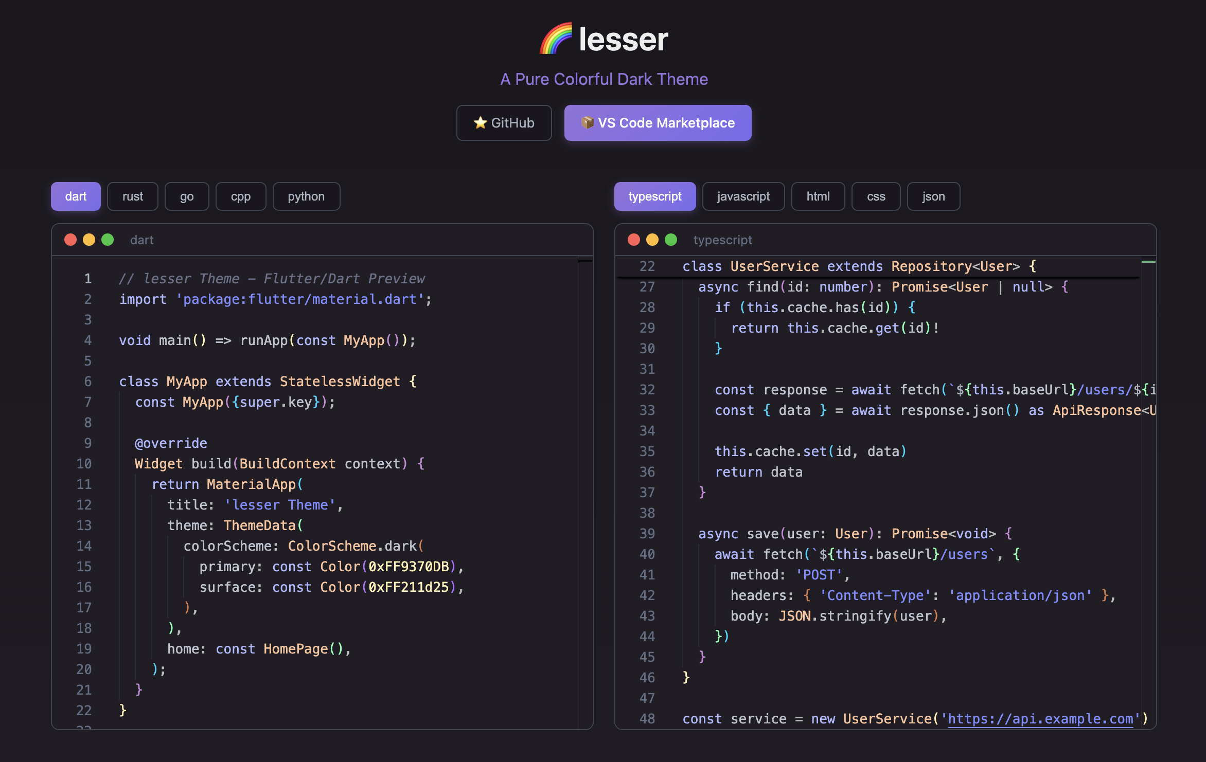 Lesser Theme Preview
