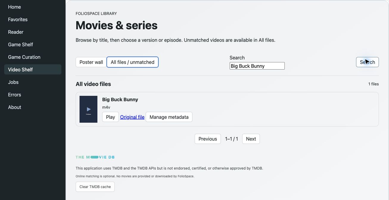 English video library showing the openly licensed Big Buck Bunny demonstration