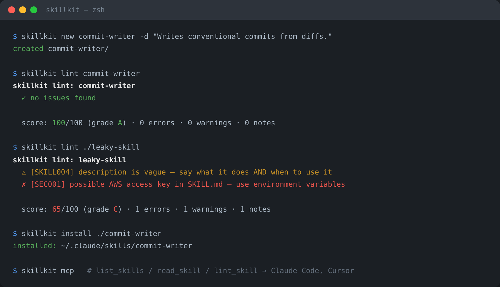skillkit terminal demo