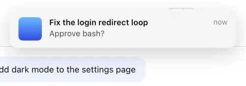 Background notifications screenshot