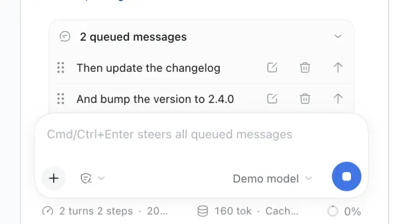 Queue drag-and-drop screenshot