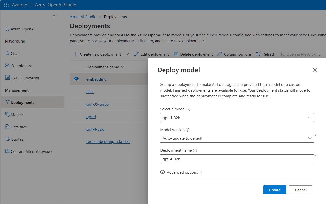 Deploy the gpt-4-32k model