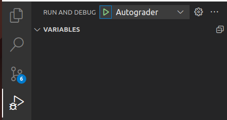 A picture of the debug configuration for the autograder