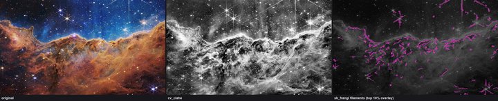 カリーナ星雲のフィラメント抽出