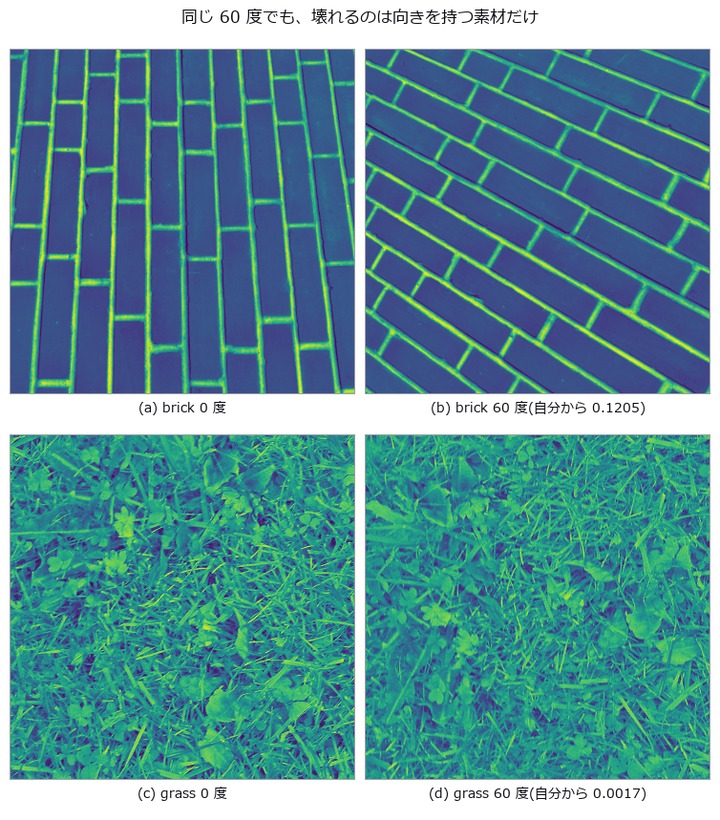 Rotating Real Textures — Rotation Invariance Holds Only Where It Is Not Needed