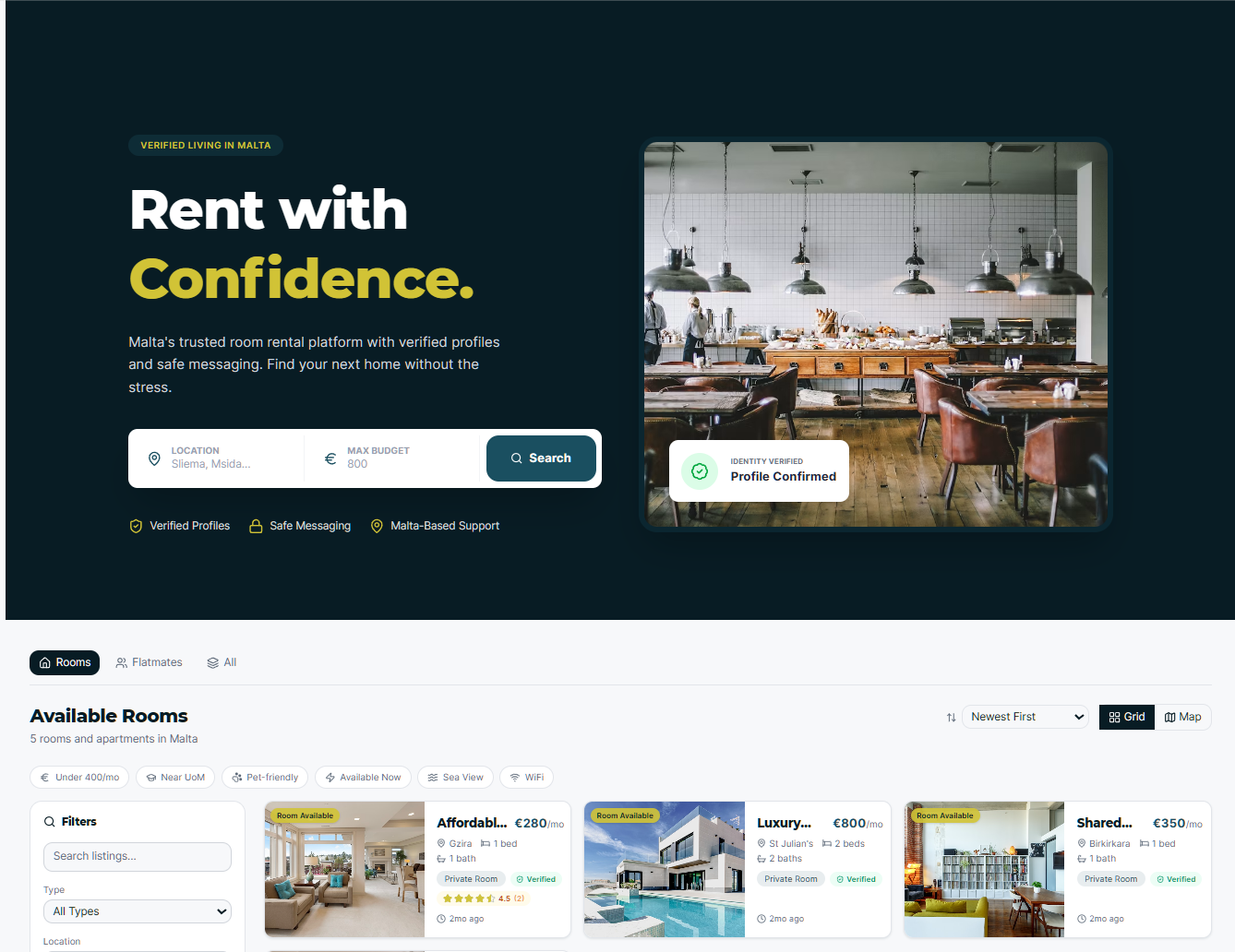 Room rental marketplace built with FuseBase Flow