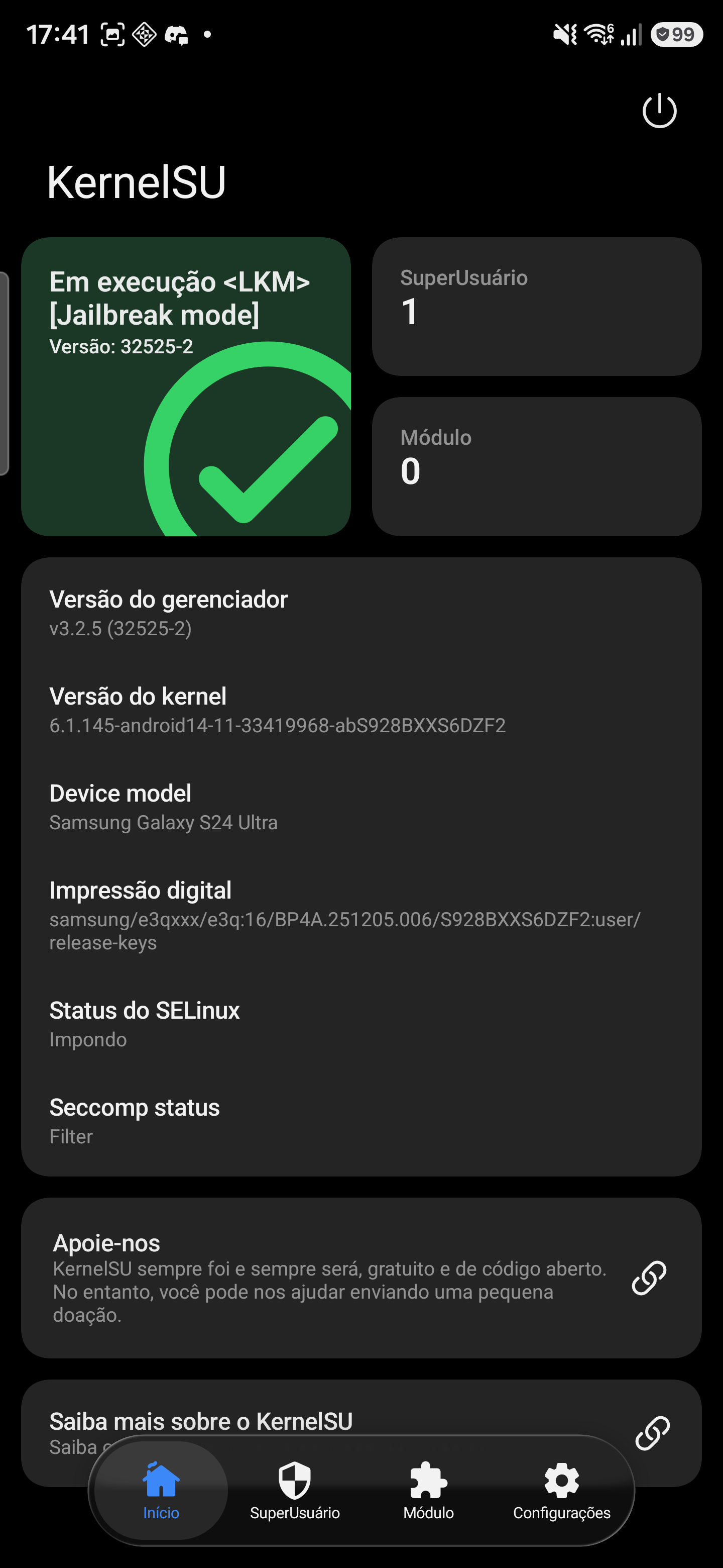 KernelSU Manager on SM-S928B DZF2