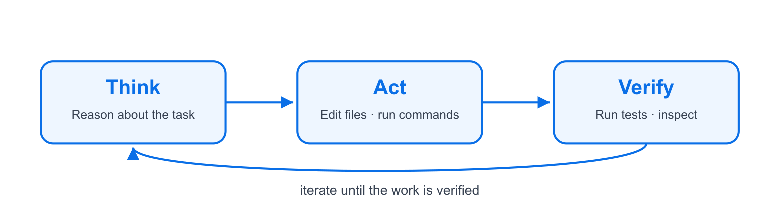Think → Act → Verify loop