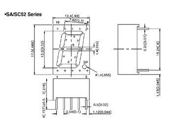 Kingbright SA52-11 HWA Pinout