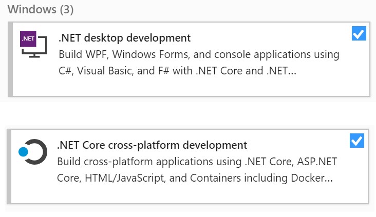 visual studio setup utility view